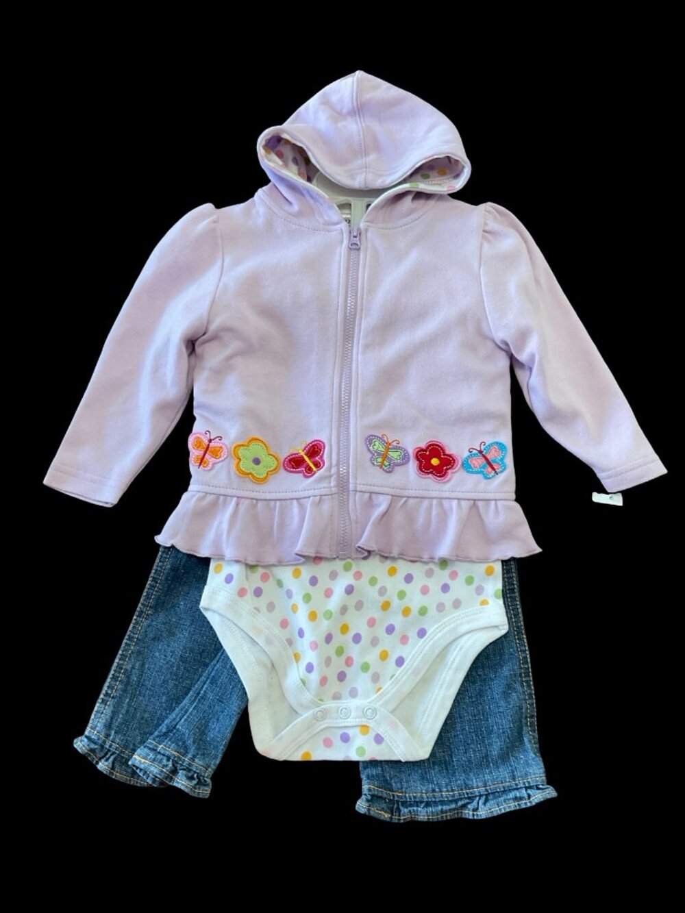 Three Piece Outfit w/ Hoodie, Onesie & Jeans